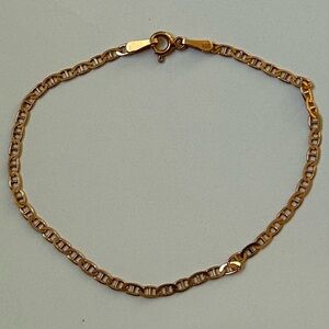 925 Silver 7.5” 3mm marine chain bracelet 14k rose gold plated unisex